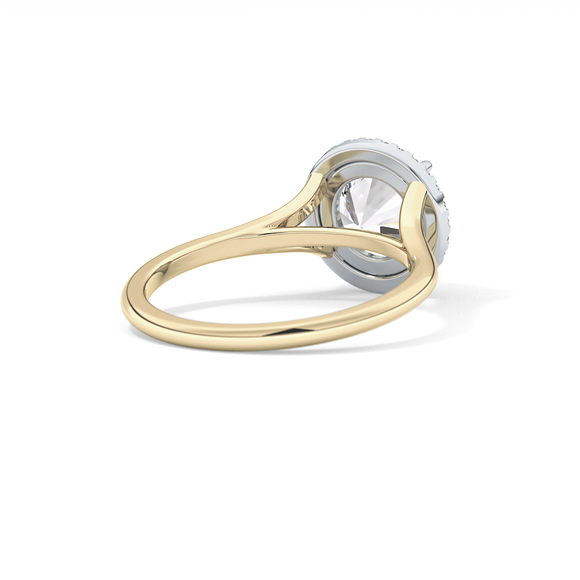 Round Halo & Split Shank Lab Grown Diamond Engagement Ring