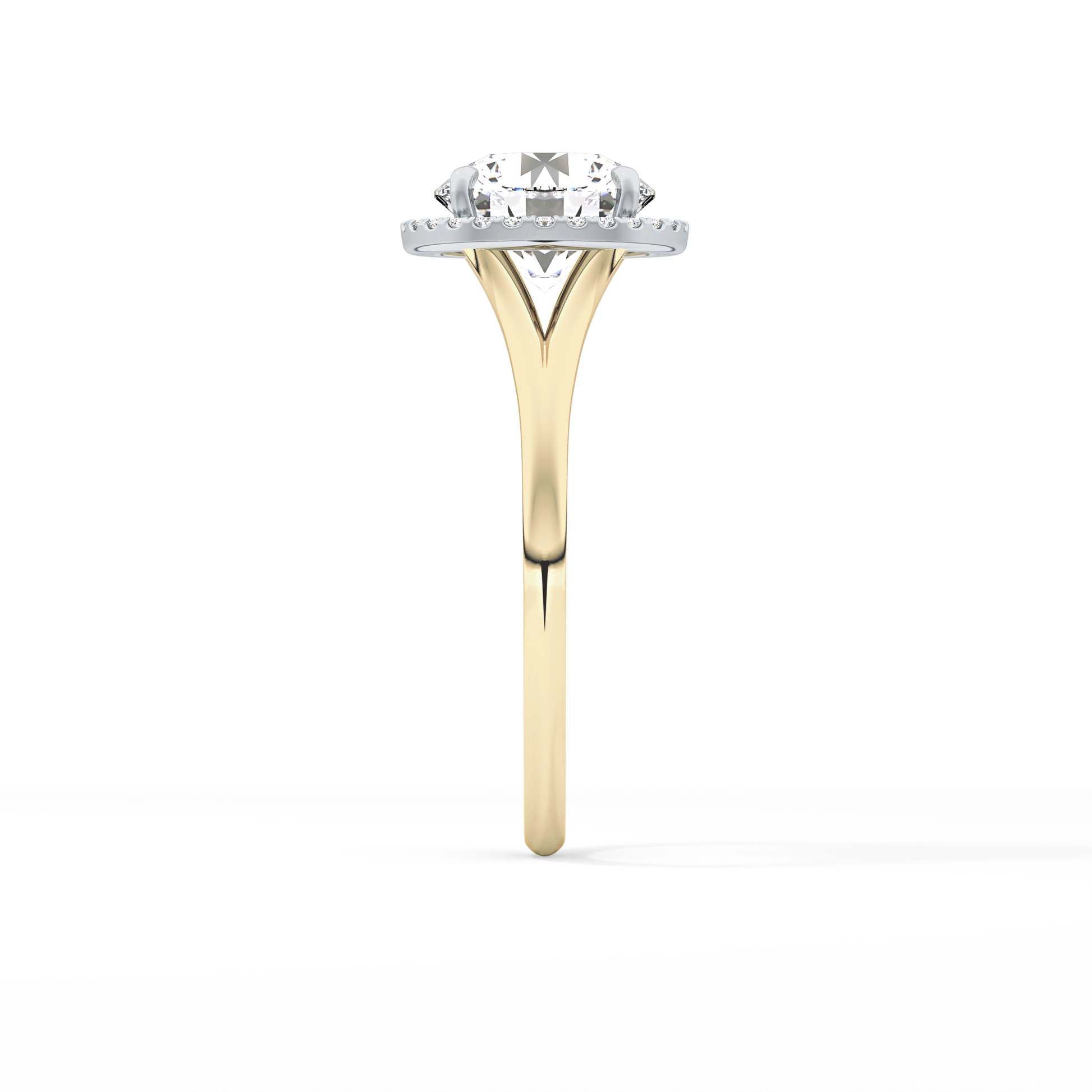 Round Halo & Split Shank Lab Grown Diamond Engagement Ring