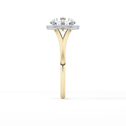 Round Halo & Split Shank Lab Grown Diamond Engagement Ring