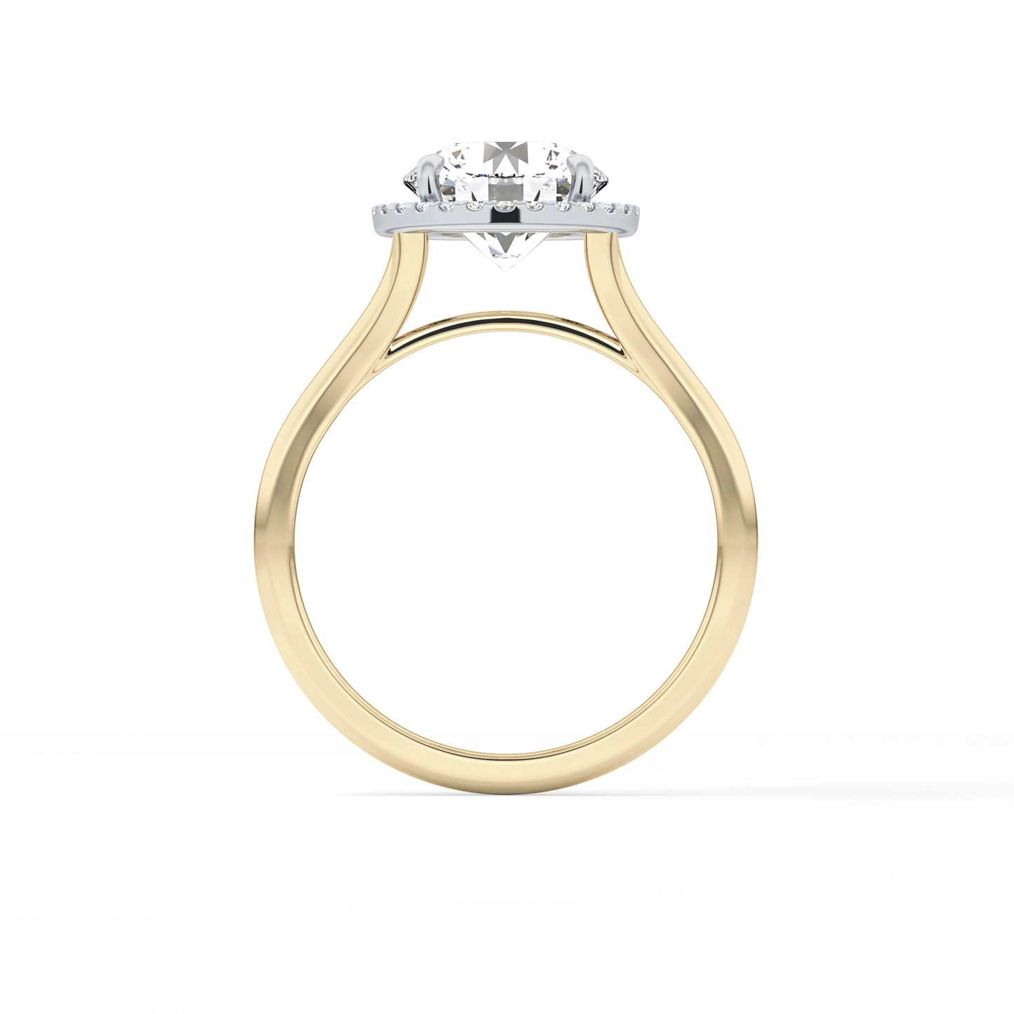 Round Halo & Split Shank Lab Grown Diamond Engagement Ring