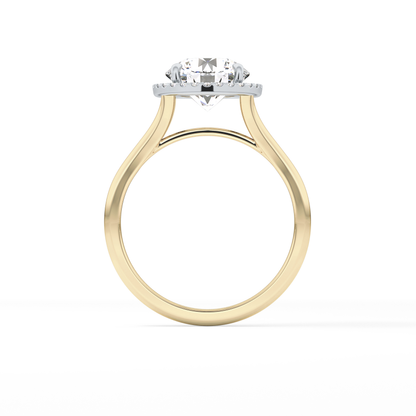 Round Halo & Split Shank Lab Grown Diamond Engagement Ring