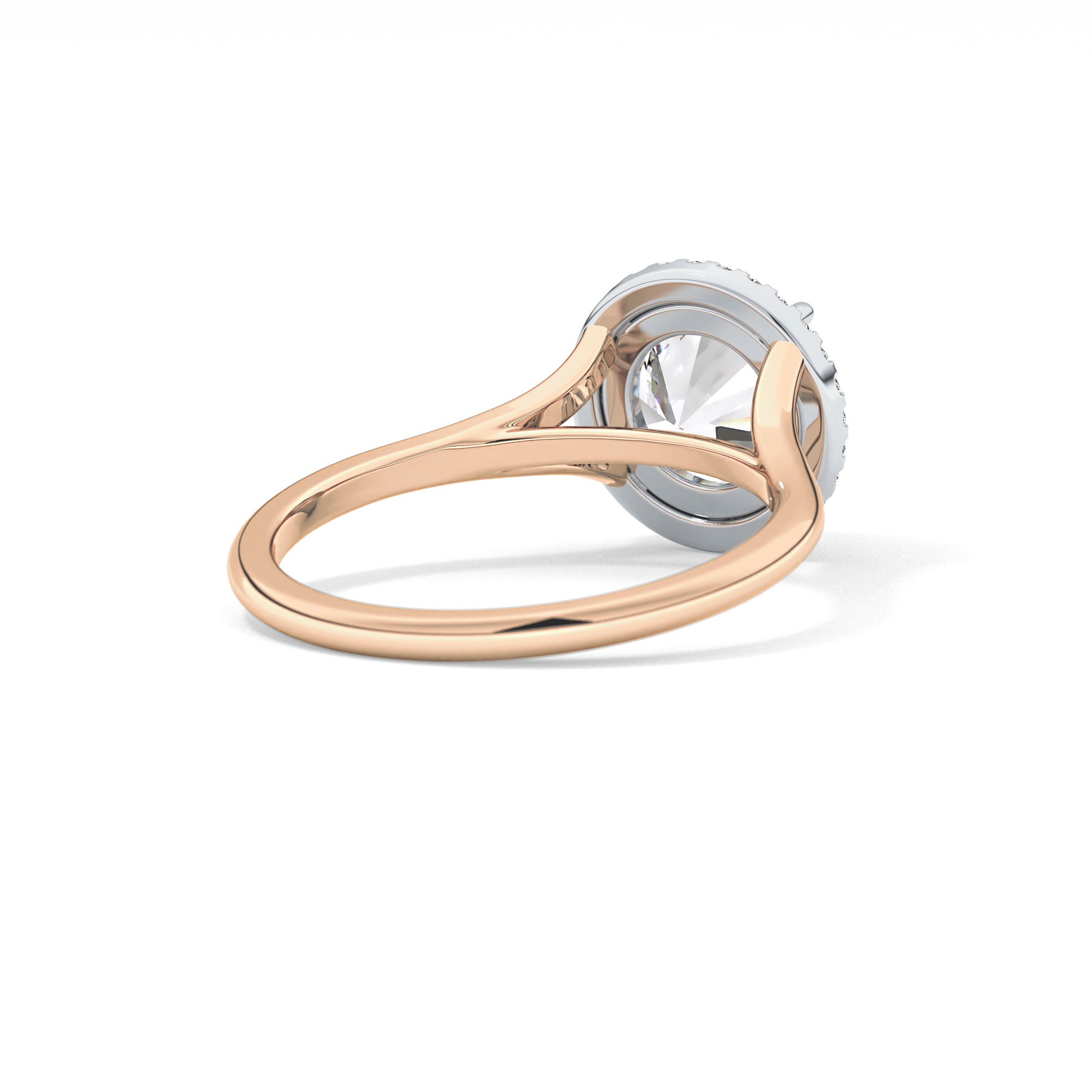 Round Halo & Split Shank Lab Grown Diamond Engagement Ring