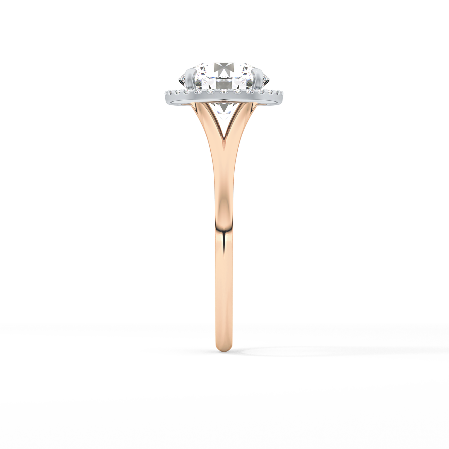 Round Halo & Split Shank Lab Grown Diamond Engagement Ring
