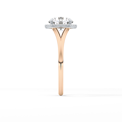 Round Halo & Split Shank Lab Grown Diamond Engagement Ring