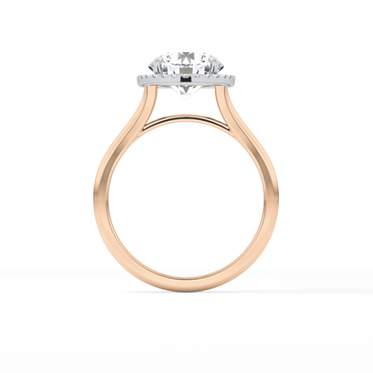 Round Halo & Split Shank Lab Grown Diamond Engagement Ring