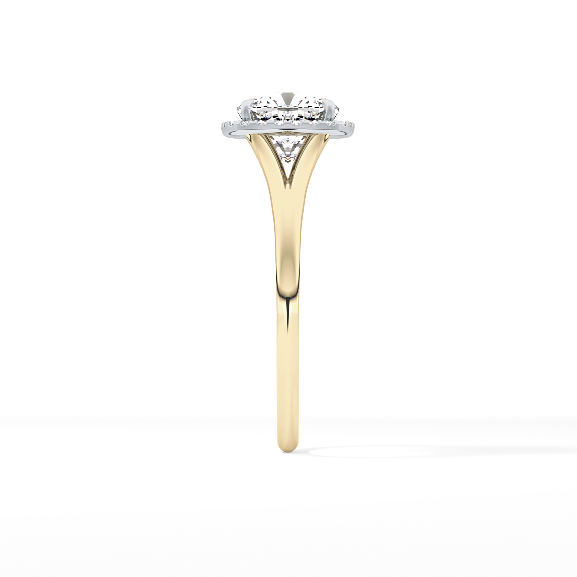 Cushion Halo & Split Shank Lab Grown Daimond Engagement Ring