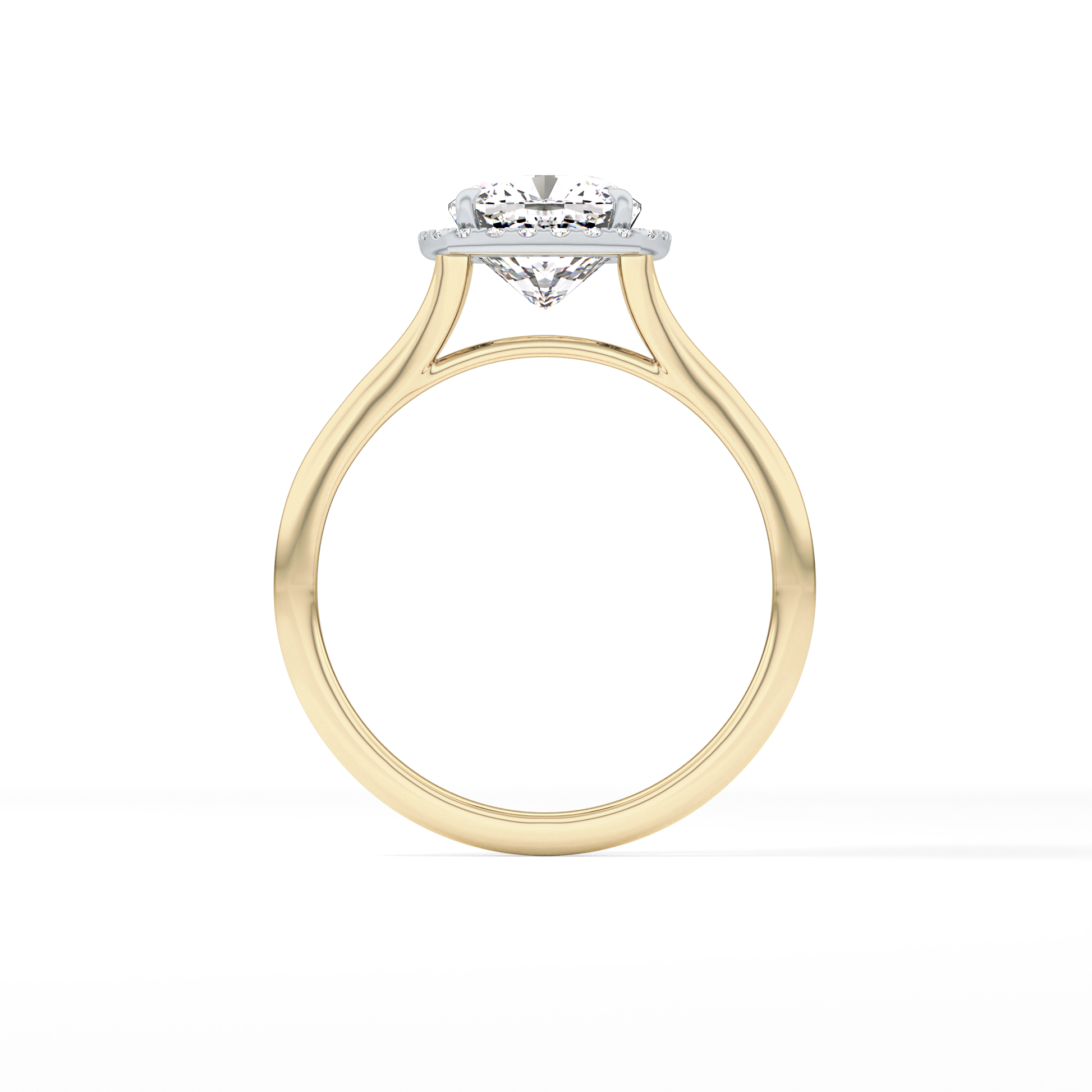 Cushion Halo & Split Shank Lab Grown Daimond Engagement Ring