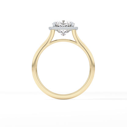 Cushion Halo & Split Shank Lab Grown Daimond Engagement Ring