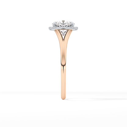 Cushion Halo & Split Shank Lab Grown Daimond Engagement Ring