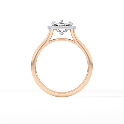 Cushion Halo & Split Shank Lab Grown Daimond Engagement Ring