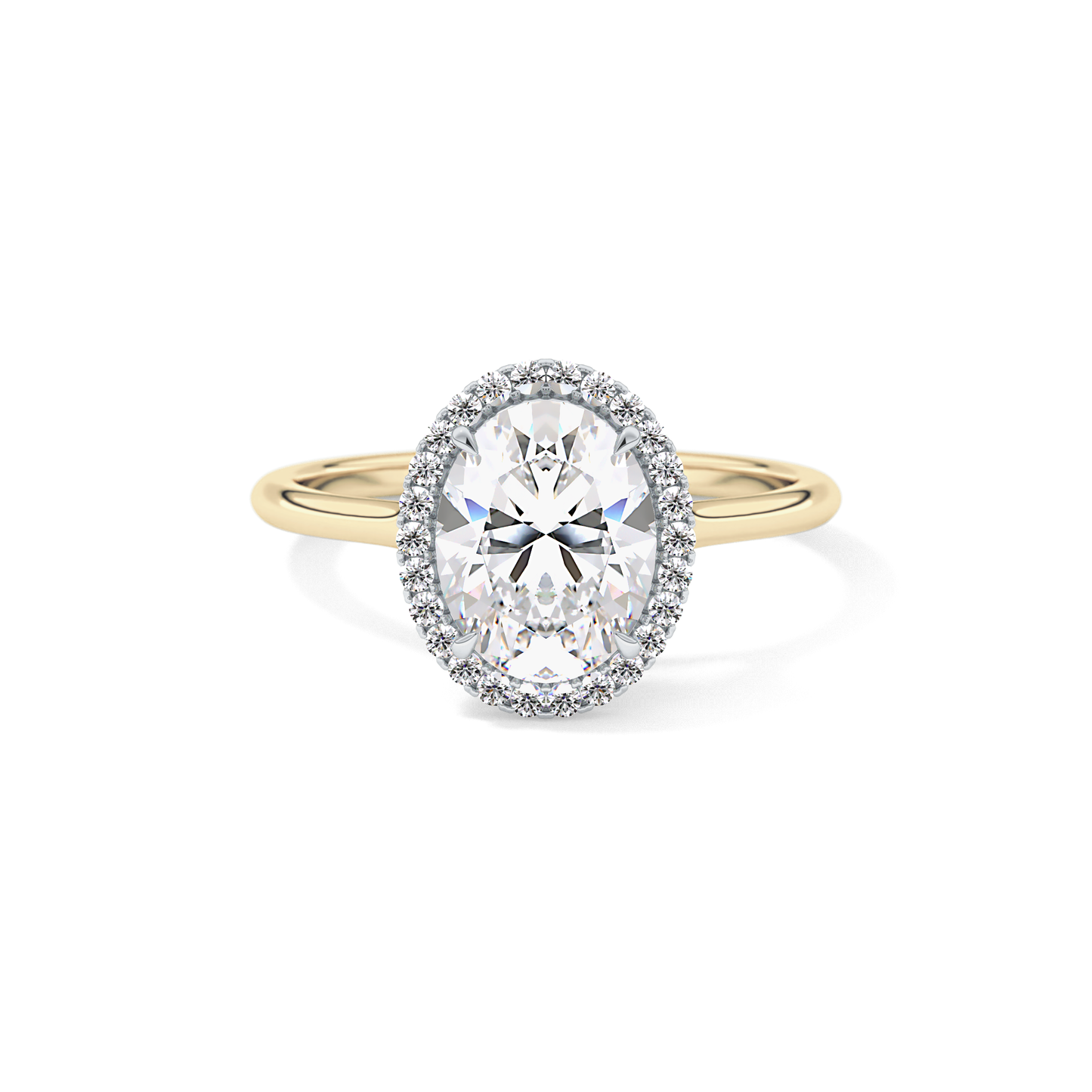 Oval Halo Lab Grown Diamond Engagement Ring