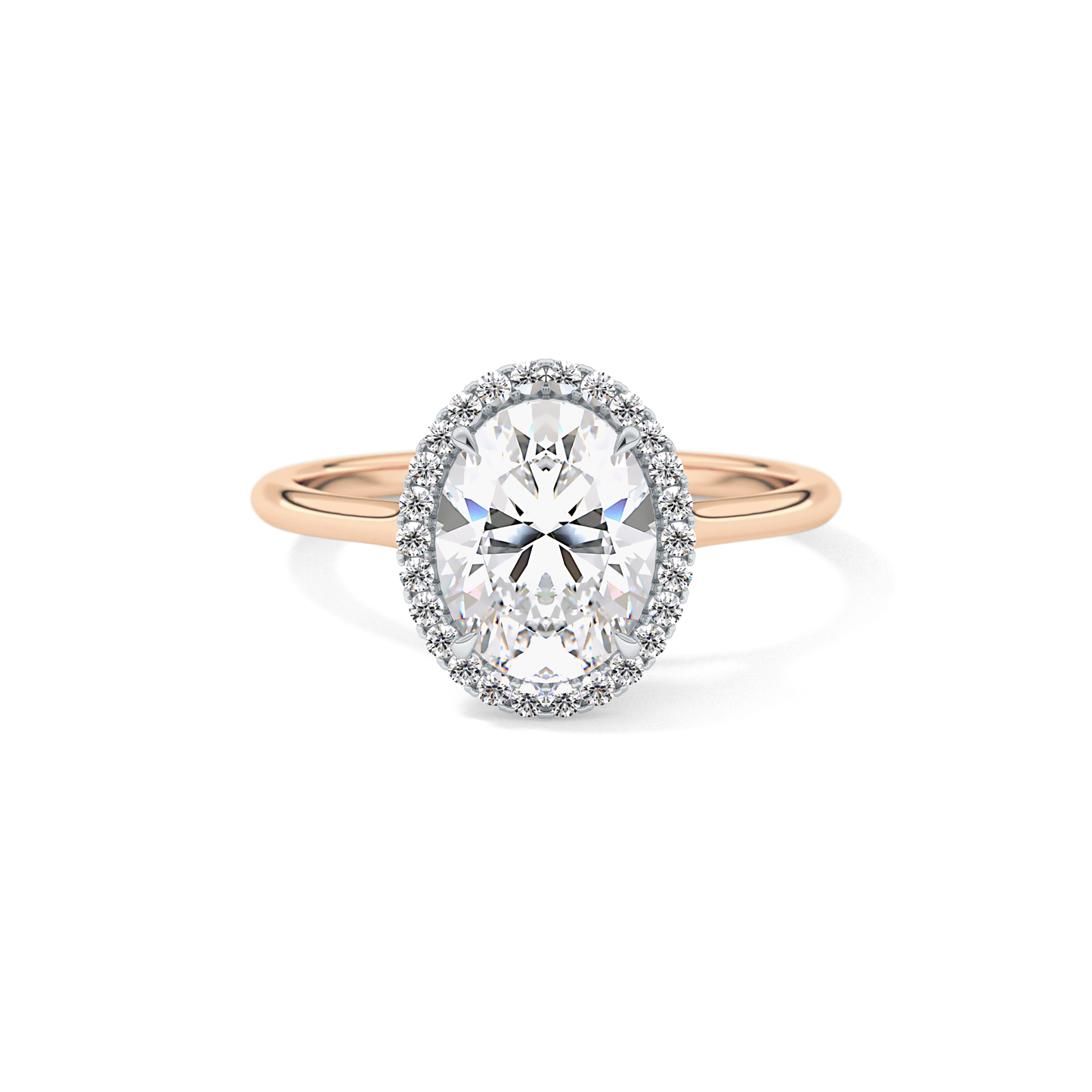 Oval Halo Lab Grown Diamond Engagement Ring
