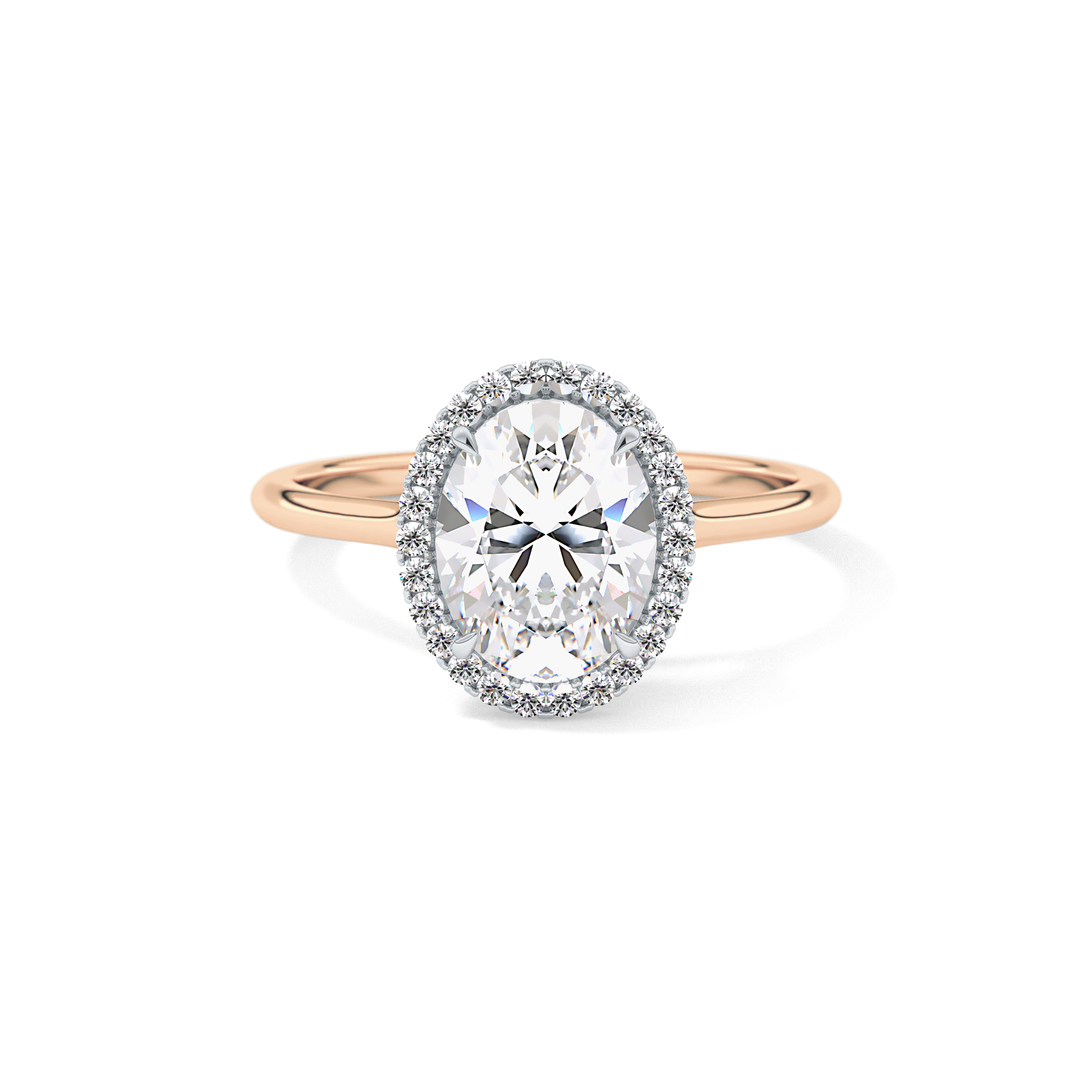 Oval Halo Lab Grown Diamond Engagement Ring