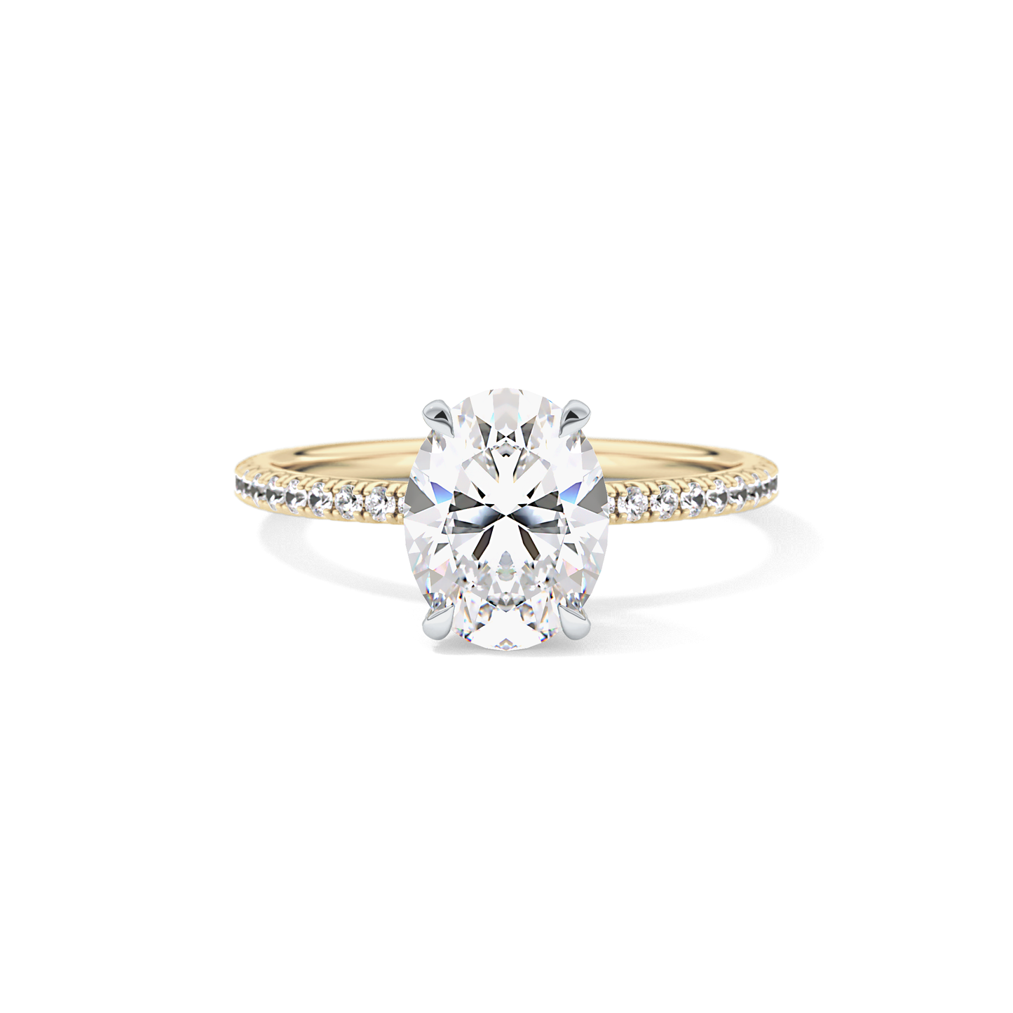 Oval Pave & Hidden Halo Lab Grown Diamond Engagement Ring