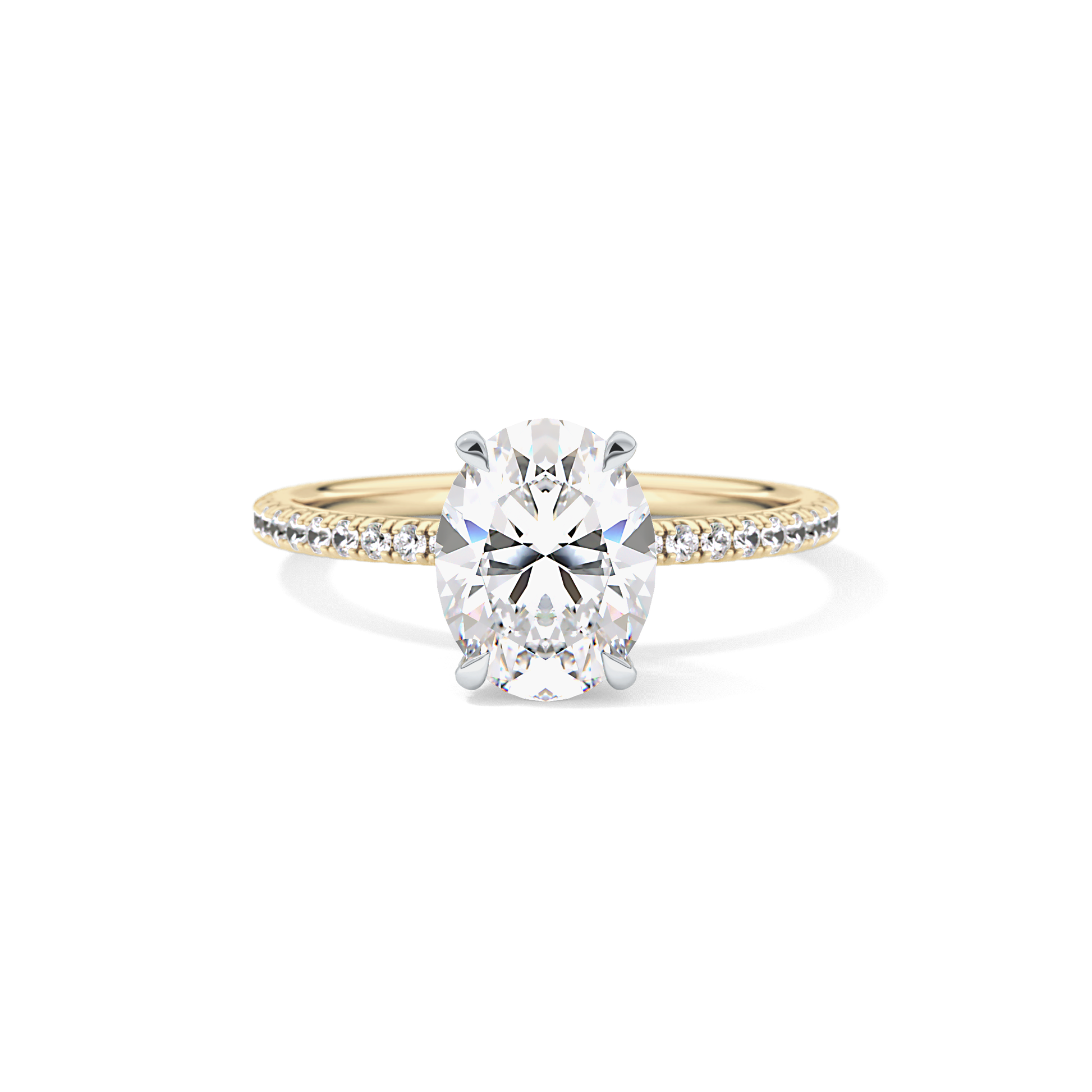 Oval Pave & Hidden Halo Lab Grown Diamond Engagement Ring