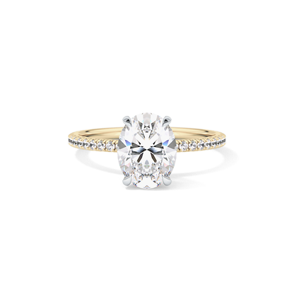 Oval Pave & Hidden Halo Lab Grown Diamond Engagement Ring
