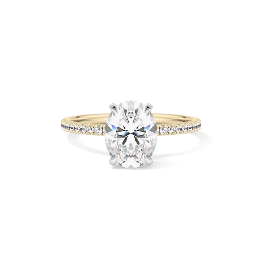Oval Pave & Hidden Halo Lab Grown Diamond Engagement Ring