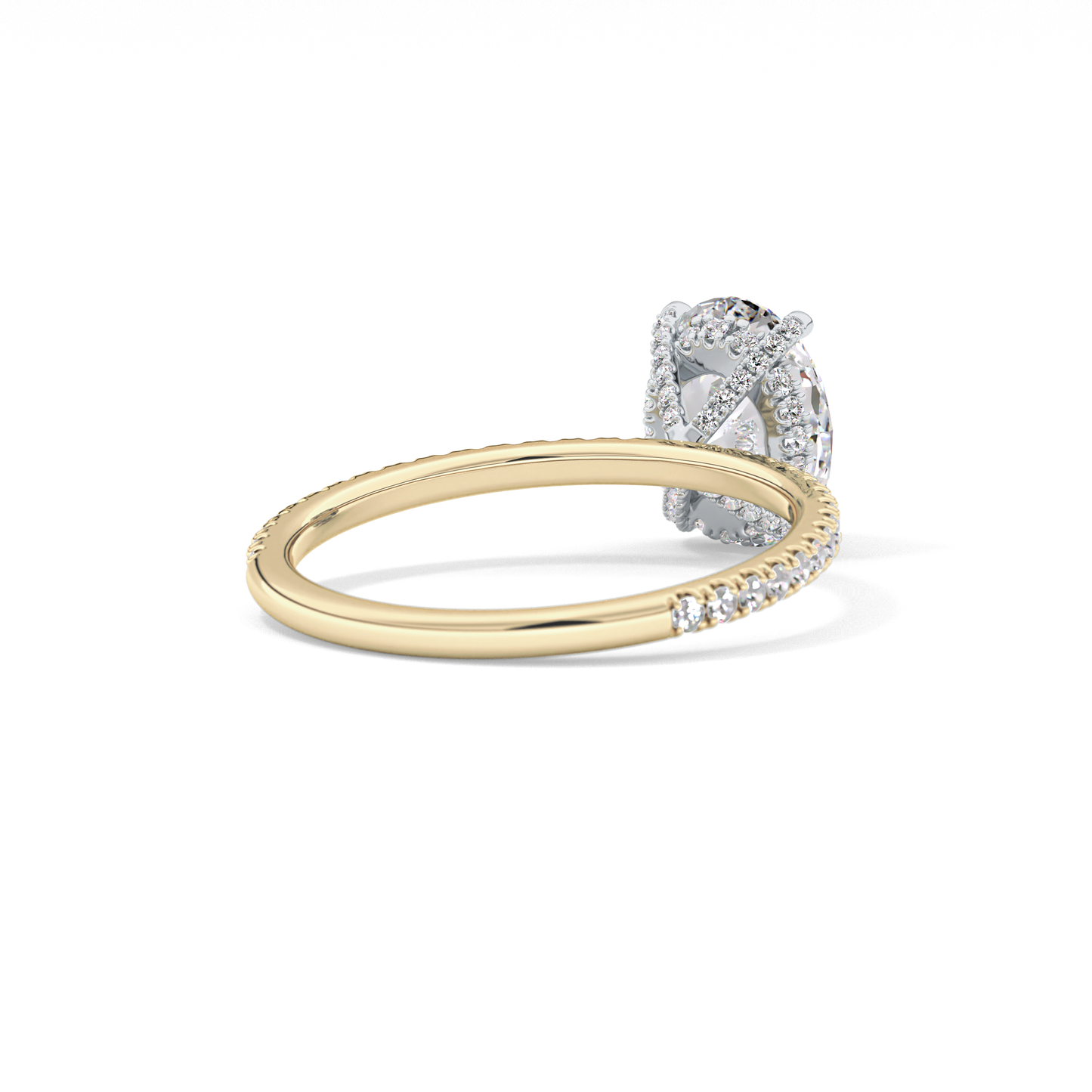 Oval Pave & Hidden Halo Lab Grown Diamond Engagement Ring
