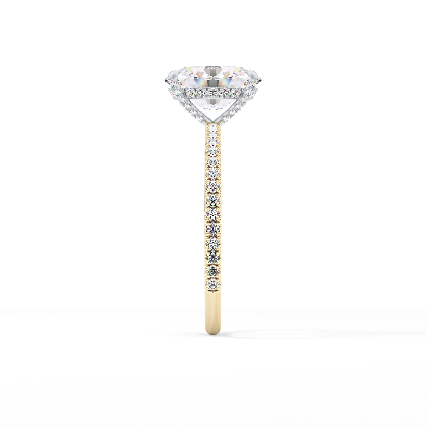Oval Pave & Hidden Halo Lab Grown Diamond Engagement Ring