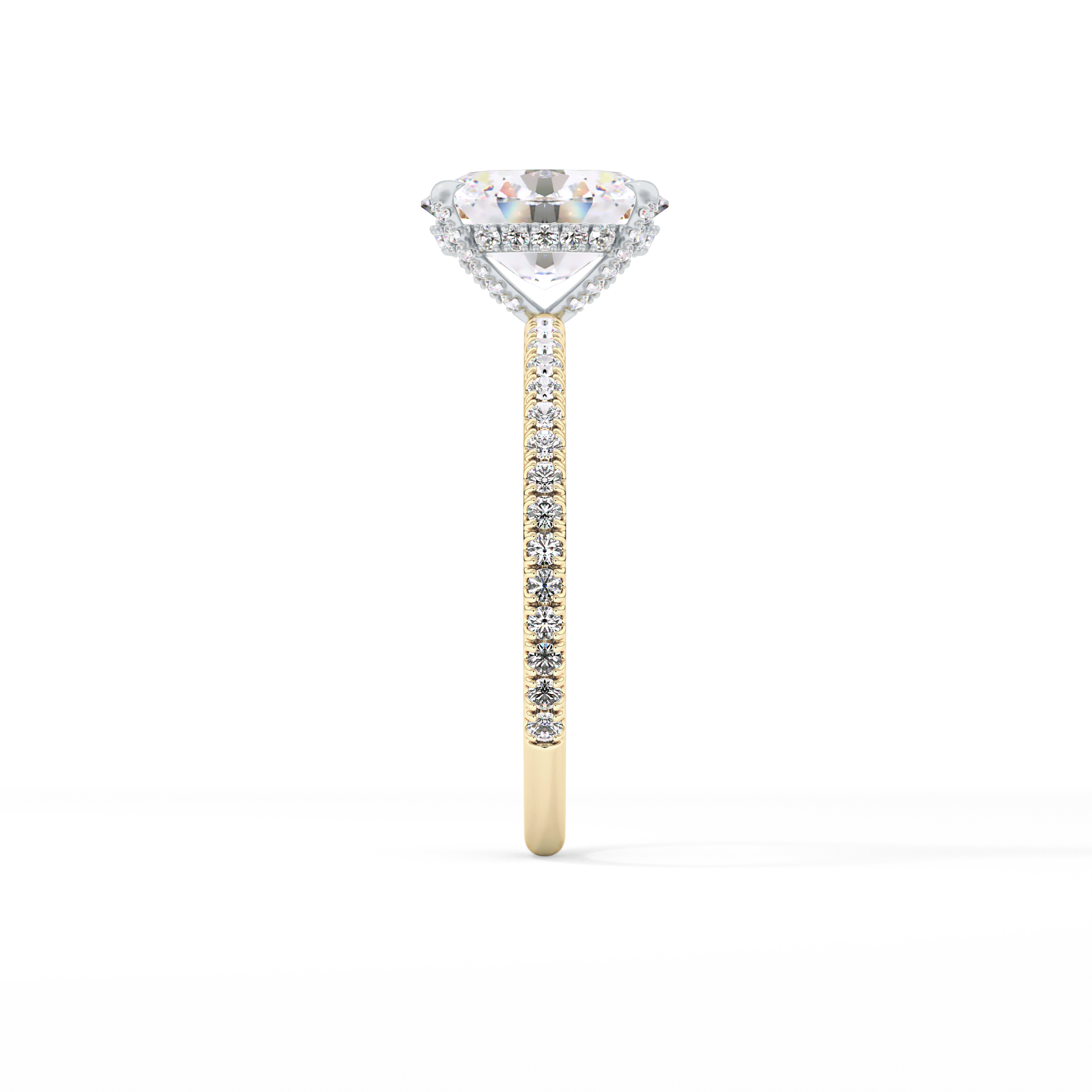 Oval Pave & Hidden Halo Lab Grown Diamond Engagement Ring
