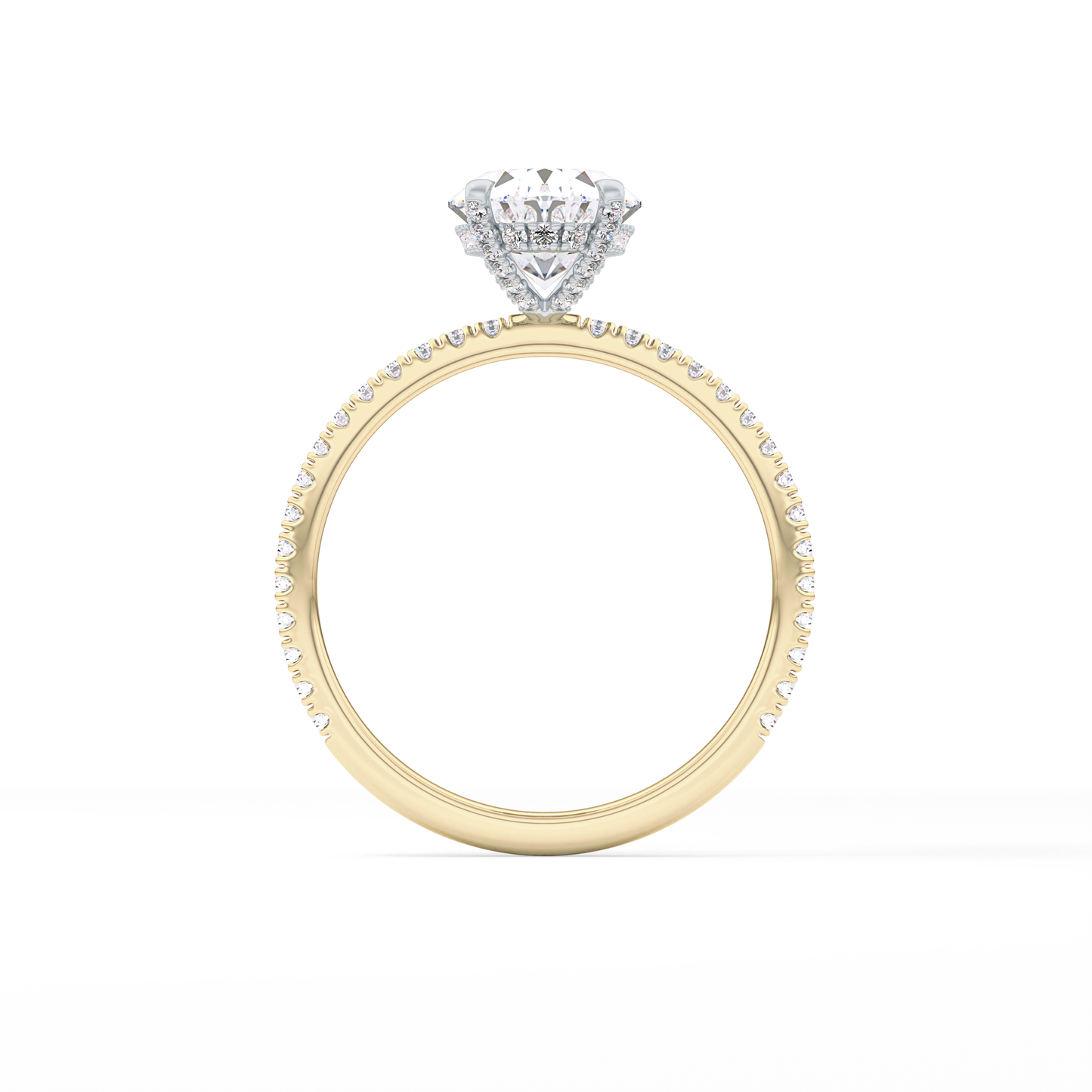 Oval Pave & Hidden Halo Lab Grown Diamond Engagement Ring
