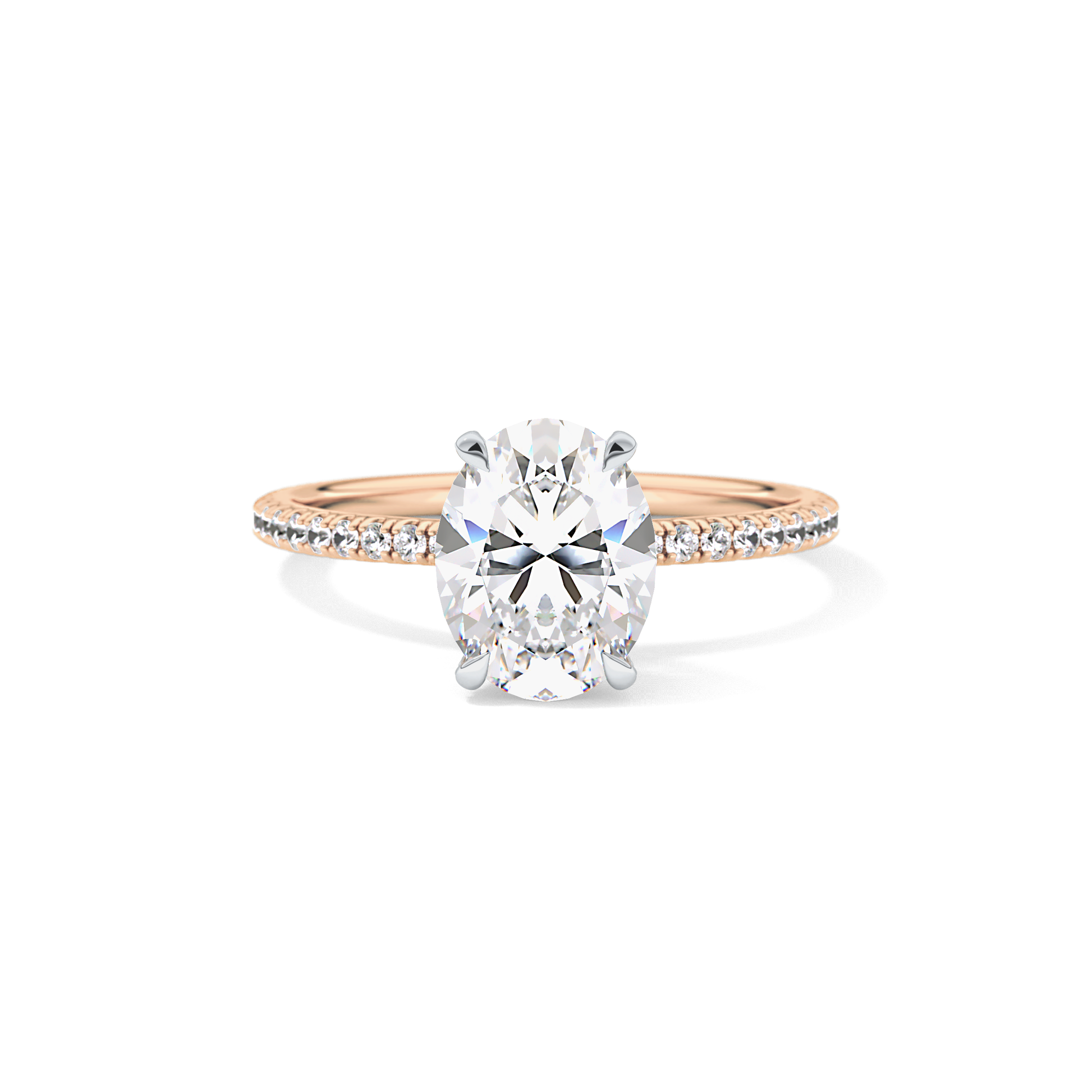 Oval Pave & Hidden Halo Lab Grown Diamond Engagement Ring