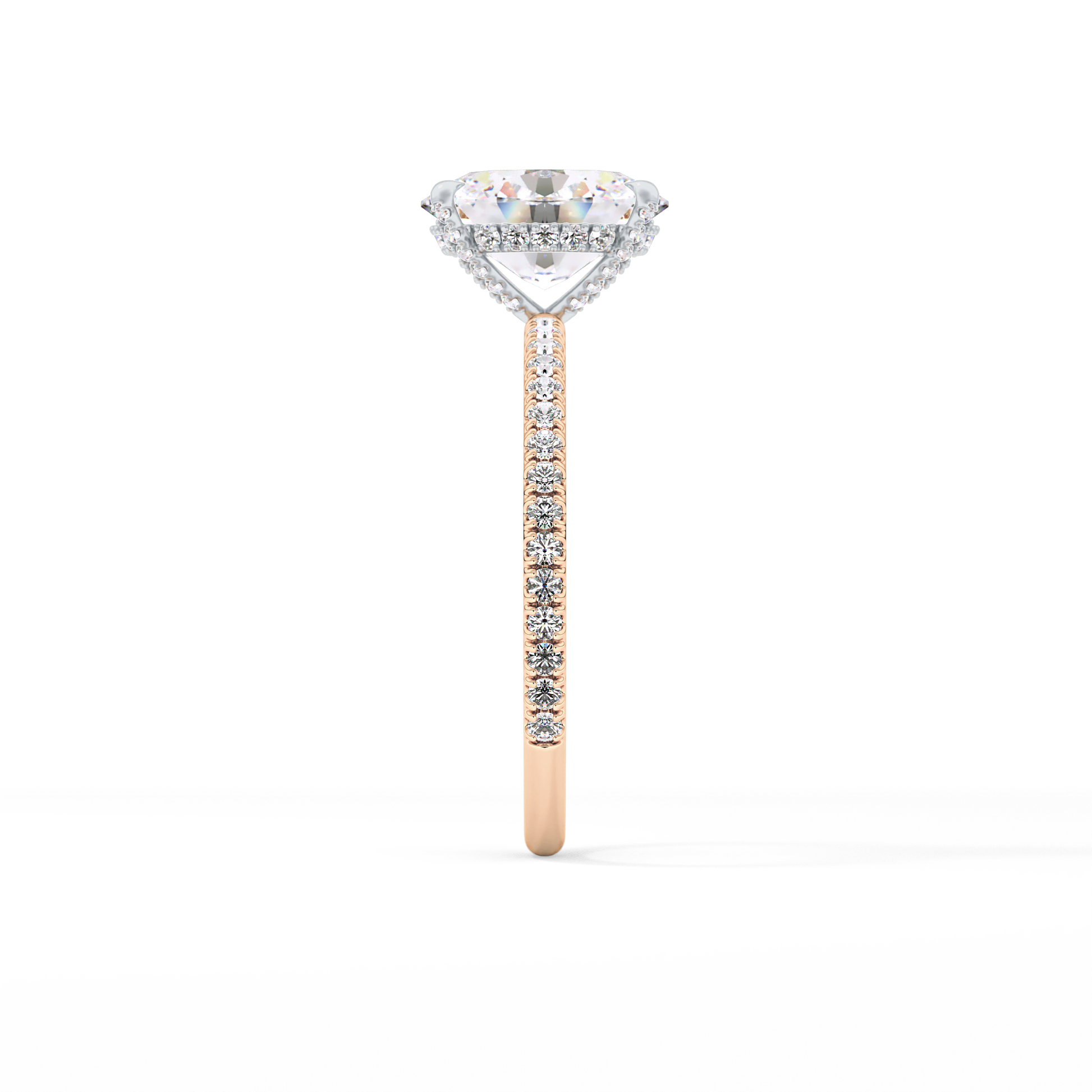Oval Pave & Hidden Halo Lab Grown Diamond Engagement Ring