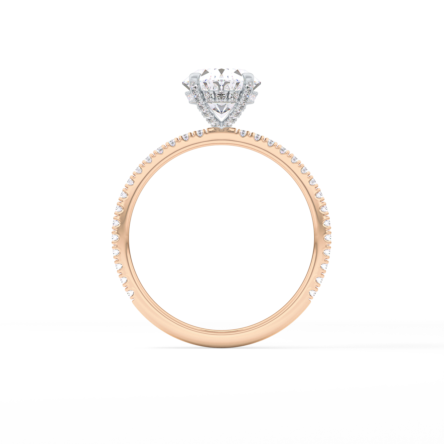 Oval Pave & Hidden Halo Lab Grown Diamond Engagement Ring