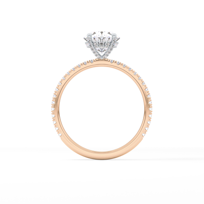 Oval Pave & Hidden Halo Lab Grown Diamond Engagement Ring