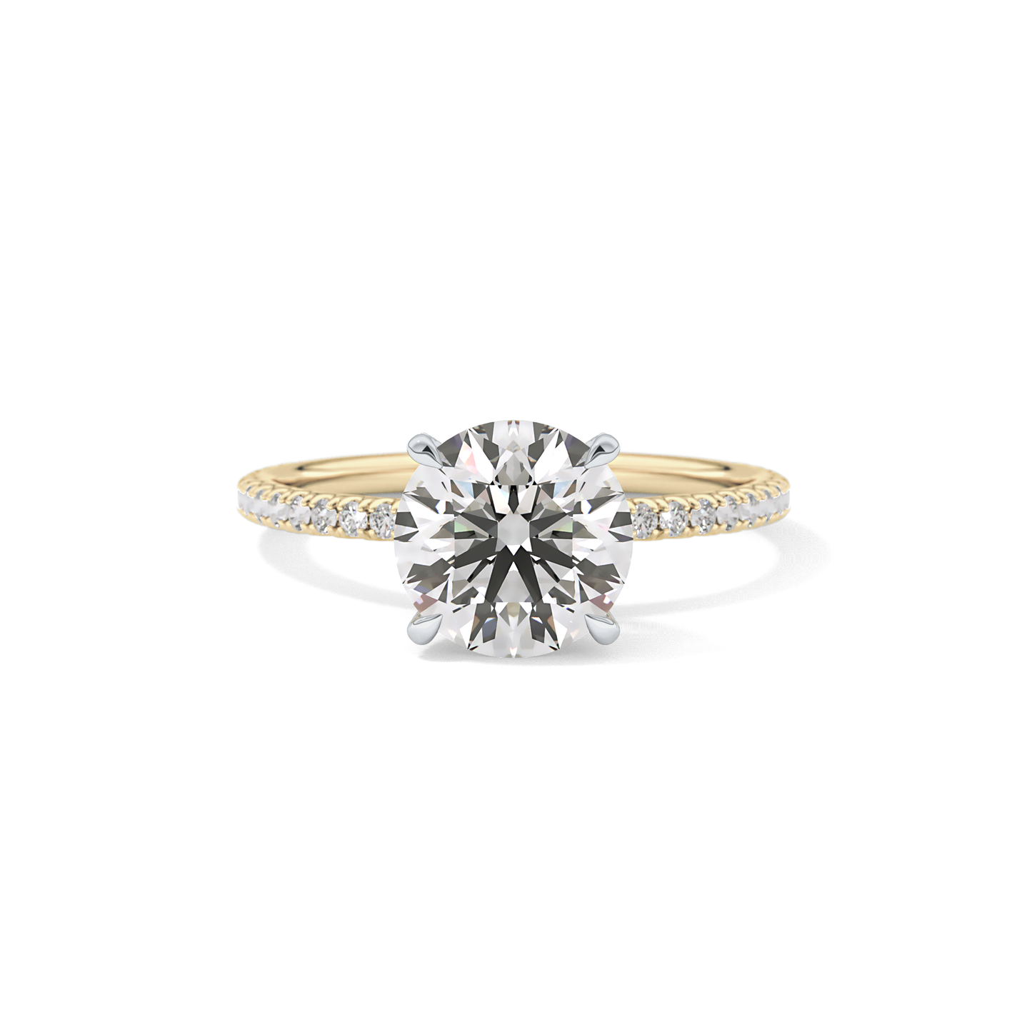 Round Pave & Hidden Halo Lab Grown Diamond Engagement Ring