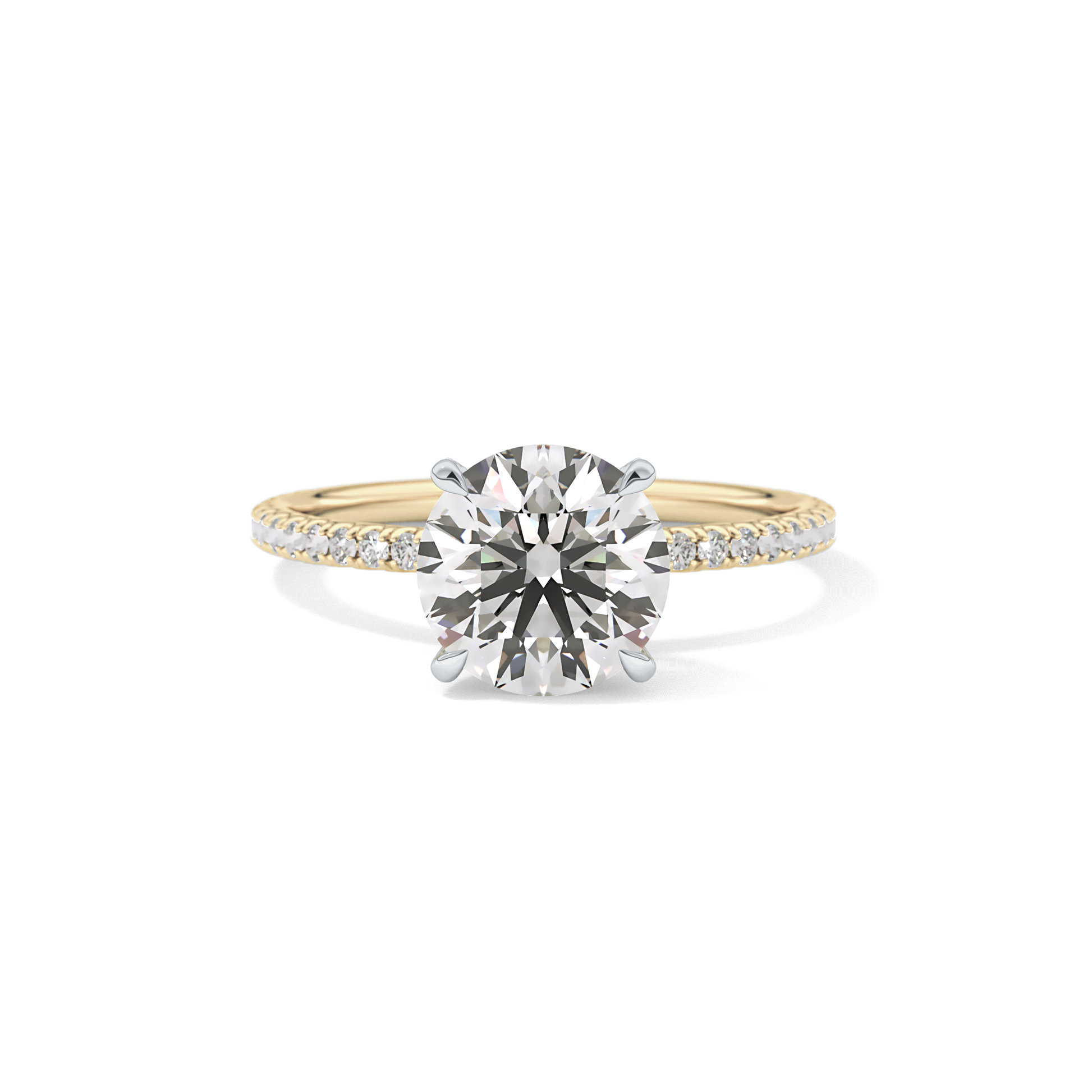 Round Pave & Hidden Halo Lab Grown Diamond Engagement Ring