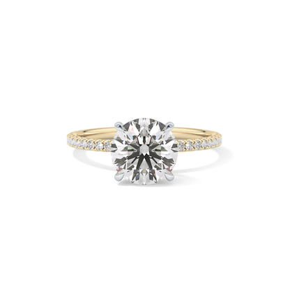 Round Pave & Hidden Halo Lab Grown Diamond Engagement Ring