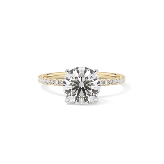 Round Pave & Hidden Halo Lab Grown Diamond Engagement Ring