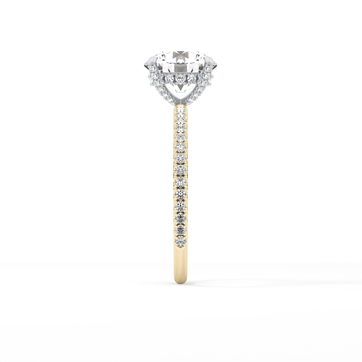 Round Pave & Hidden Halo Lab Grown Diamond Engagement Ring