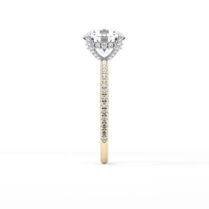 Round Pave & Hidden Halo Lab Grown Diamond Engagement Ring