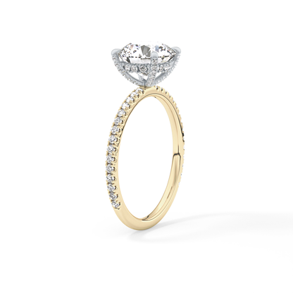 Round Pave & Hidden Halo Lab Grown Diamond Engagement Ring