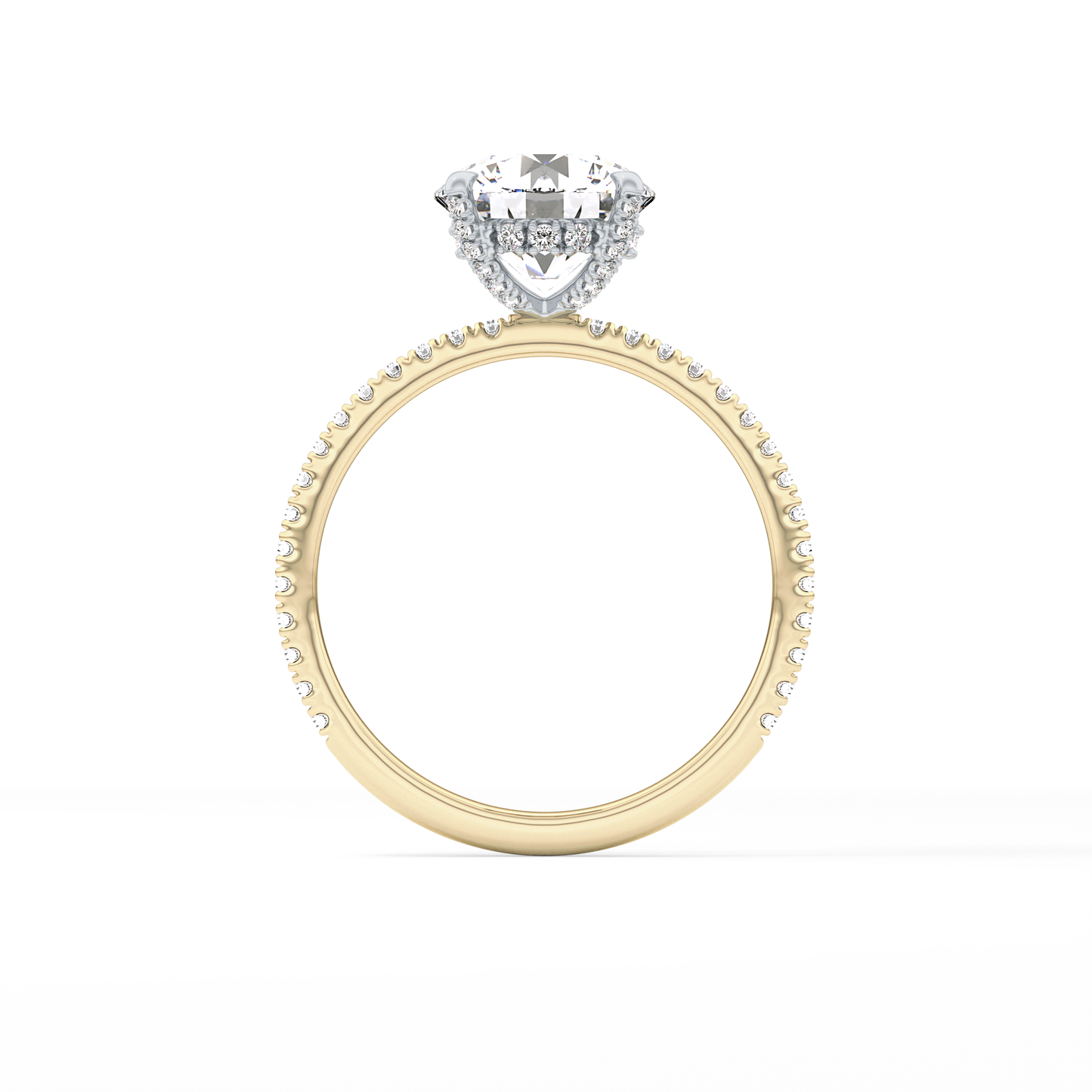 Round Pave & Hidden Halo Lab Grown Diamond Engagement Ring