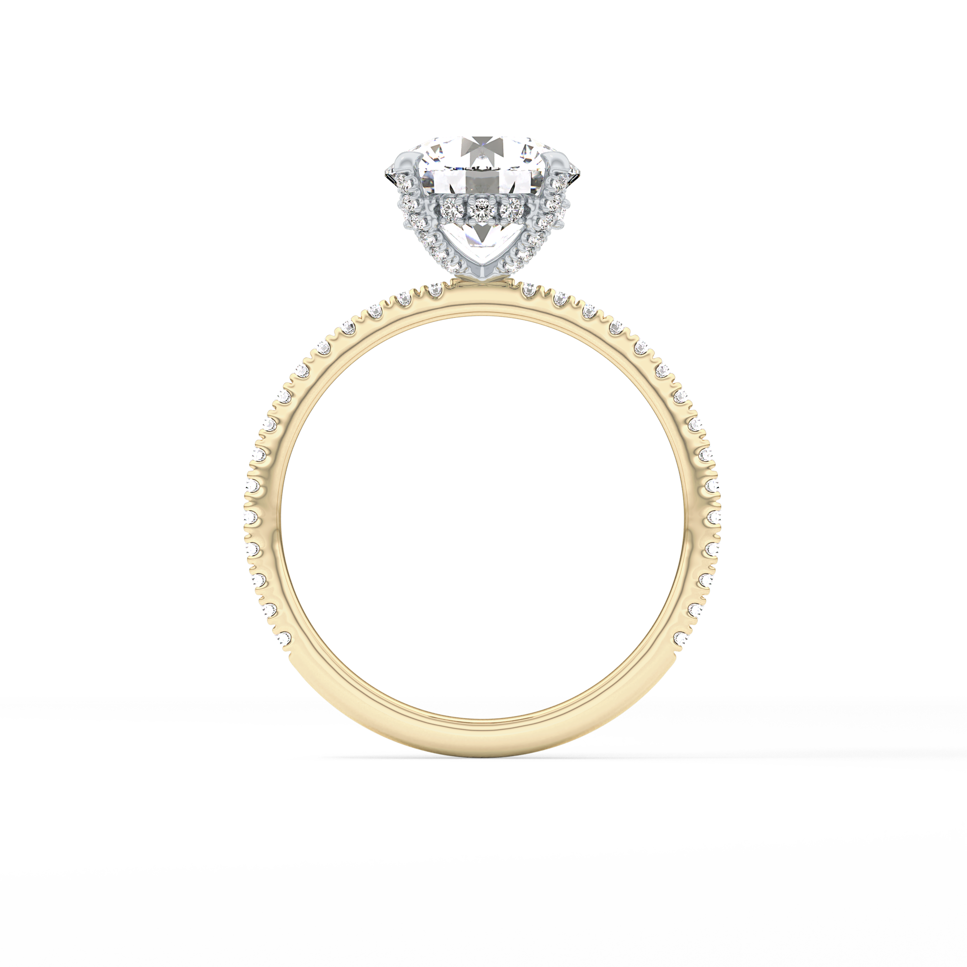 Round Pave & Hidden Halo Lab Grown Diamond Engagement Ring