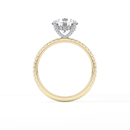 Round Pave & Hidden Halo Lab Grown Diamond Engagement Ring