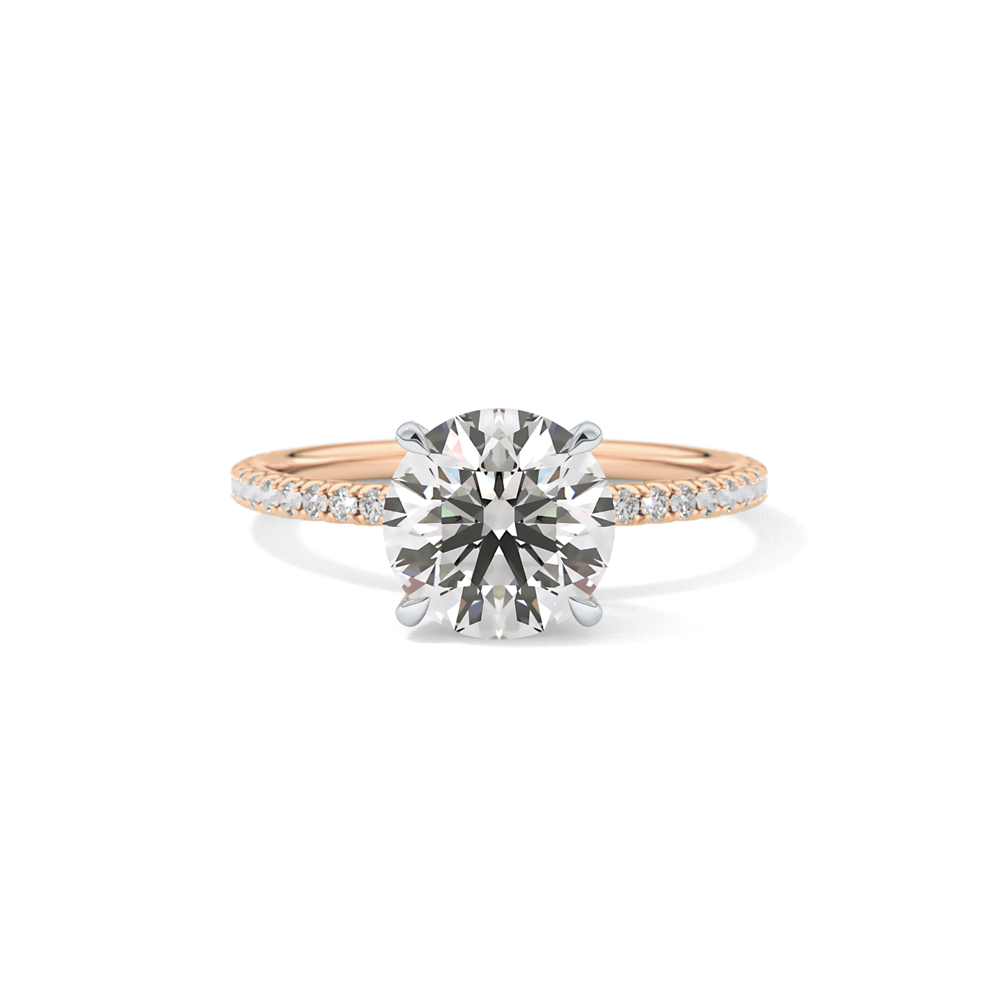 Round Pave & Hidden Halo Lab Grown Diamond Engagement Ring