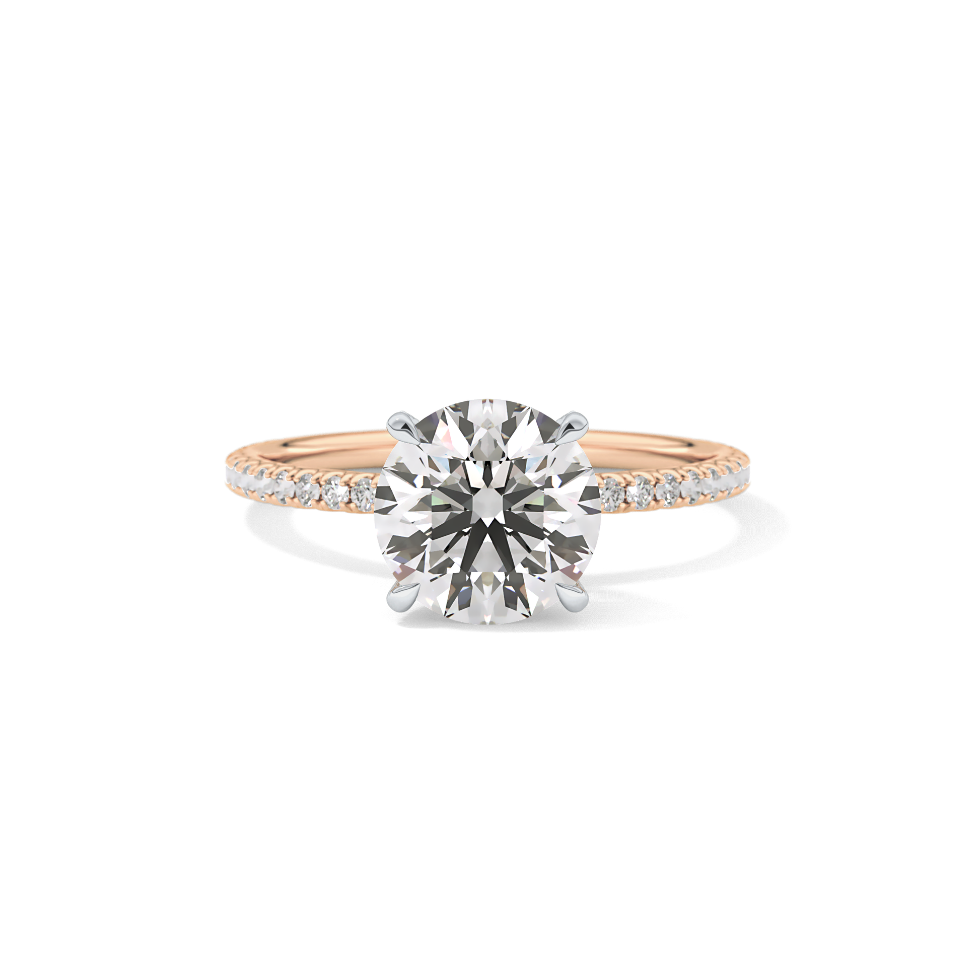 Round Pave & Hidden Halo Lab Grown Diamond Engagement Ring