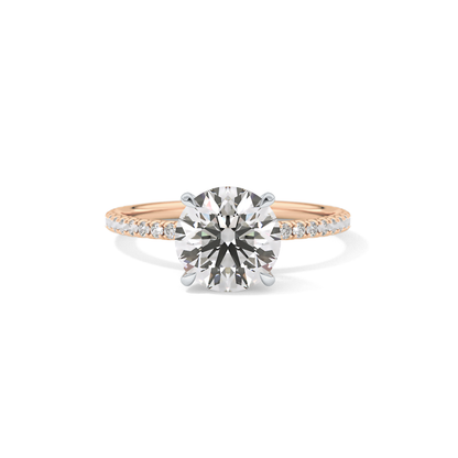 Round Pave & Hidden Halo Lab Grown Diamond Engagement Ring