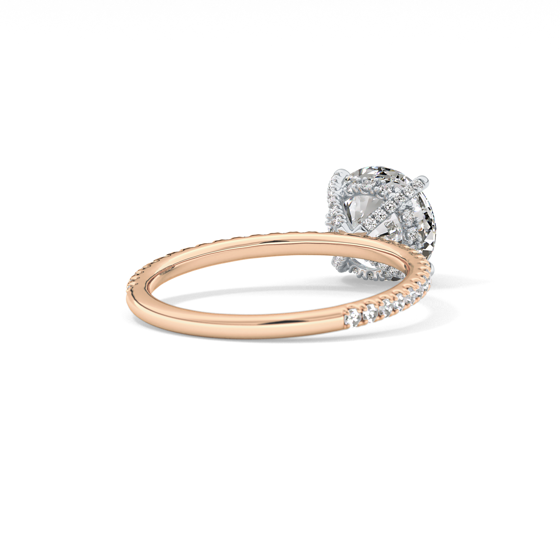 Round Pave & Hidden Halo Lab Grown Diamond Engagement Ring