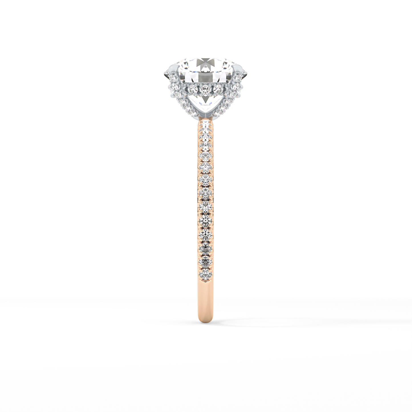 Round Pave & Hidden Halo Lab Grown Diamond Engagement Ring