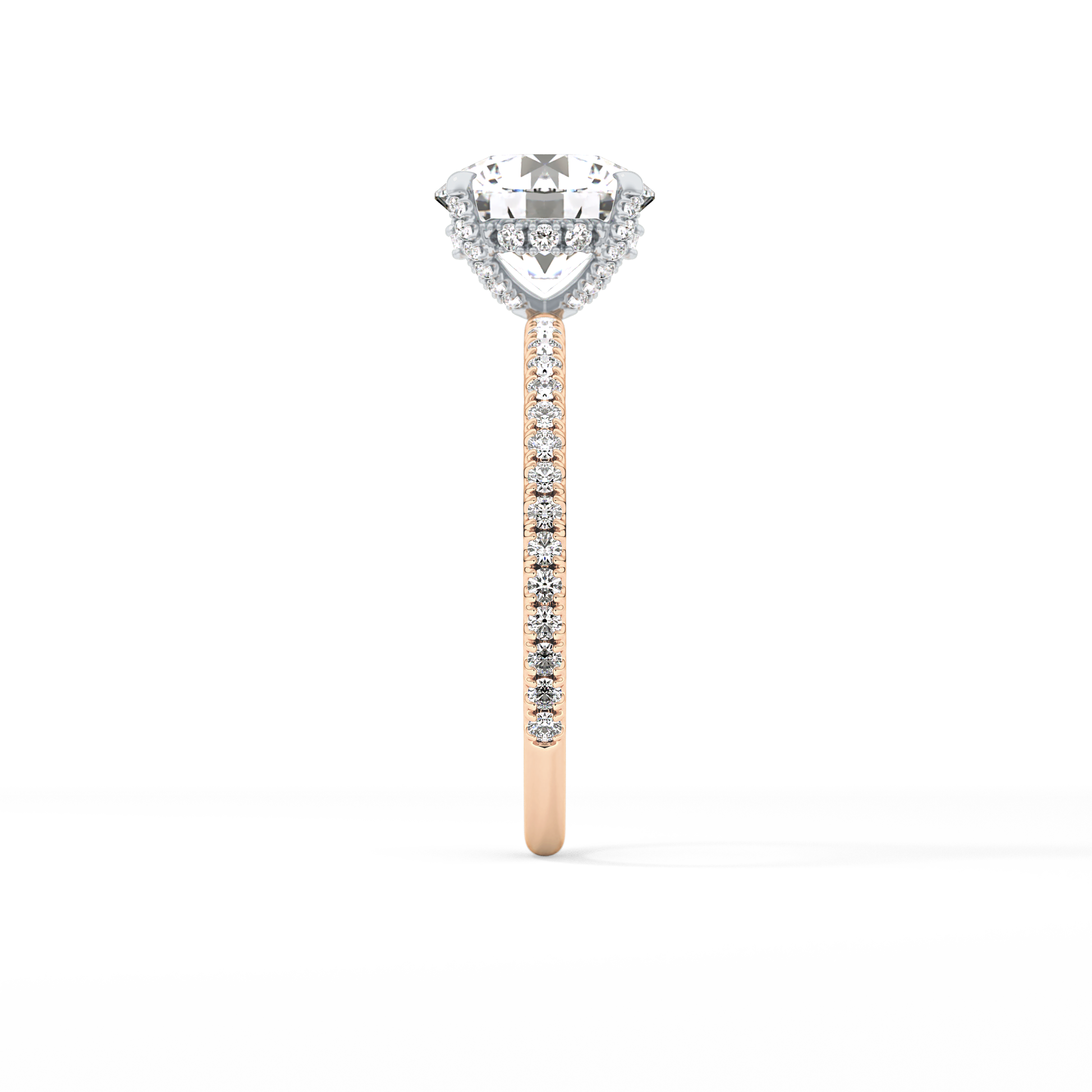Round Pave & Hidden Halo Lab Grown Diamond Engagement Ring