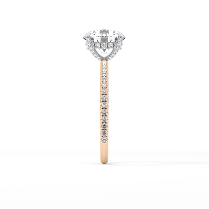 Round Pave & Hidden Halo Lab Grown Diamond Engagement Ring