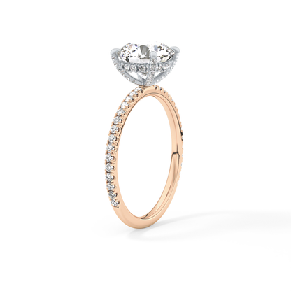 Round Pave & Hidden Halo Lab Grown Diamond Engagement Ring