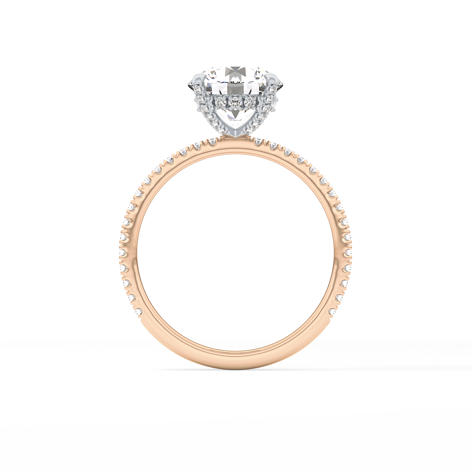 Round Pave & Hidden Halo Lab Grown Diamond Engagement Ring