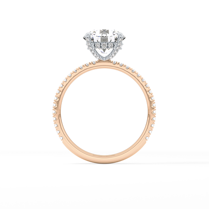 Round Pave & Hidden Halo Lab Grown Diamond Engagement Ring