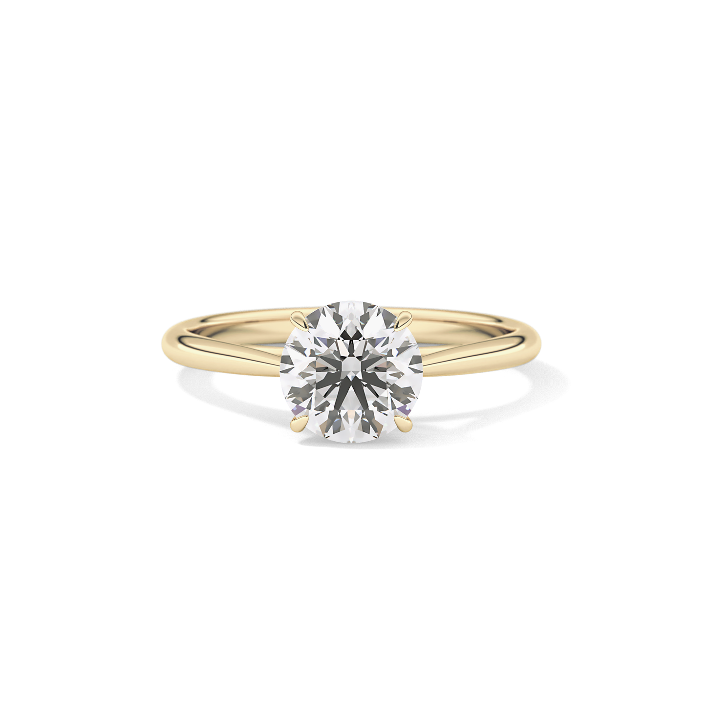 Round Shaped Solitaire Lab Grown Diamond Engagement Ring